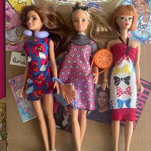 SALE! Mystery Box! 10 Barbies Lot with Horse Car and Animals!